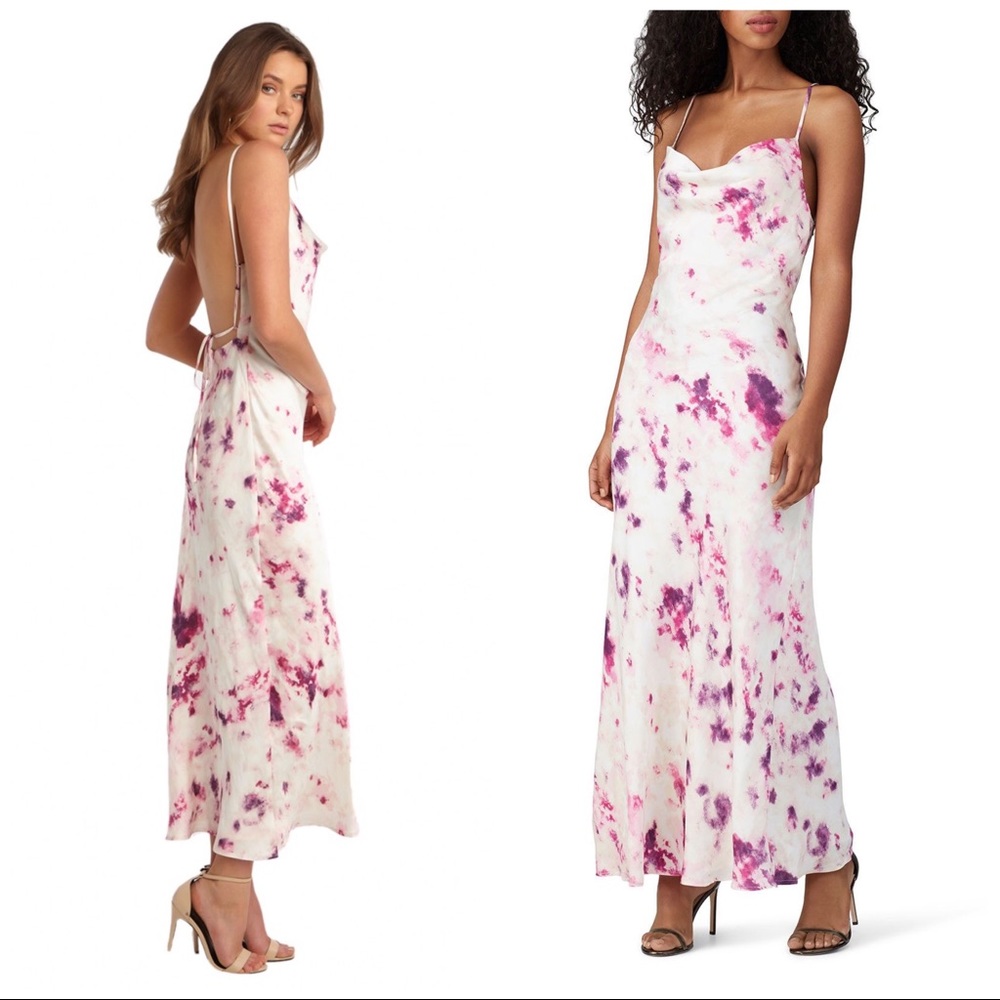 Bardot Purple Tie Dye Slip Dress